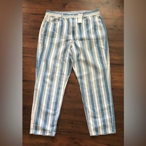 Striped denim jeans